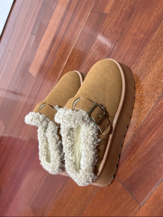Shoes - Women’s Faux-Suede Shearling Lined Slip-On Boots - Tan